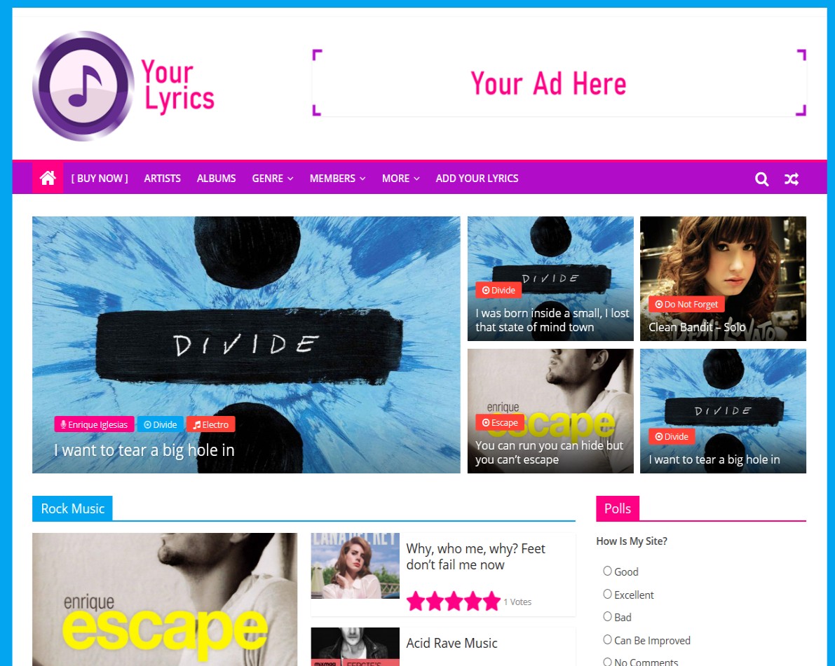 Wp PHP Lyrics Website